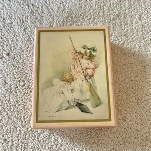 Jewelry Vintage box with music Decorative Box with Children Illustration